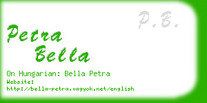petra bella business card